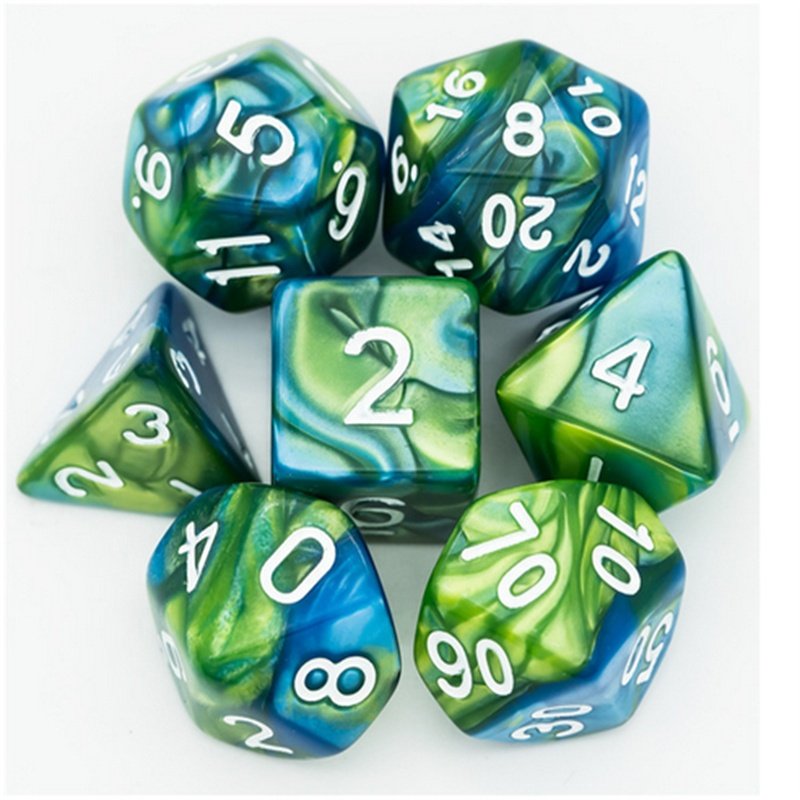 Udixi Custom Logo Color Mixed Plastic Polyhedral Acrylic Dice for RPG Board or Card Games Dungeons and Dragons Dice Set
