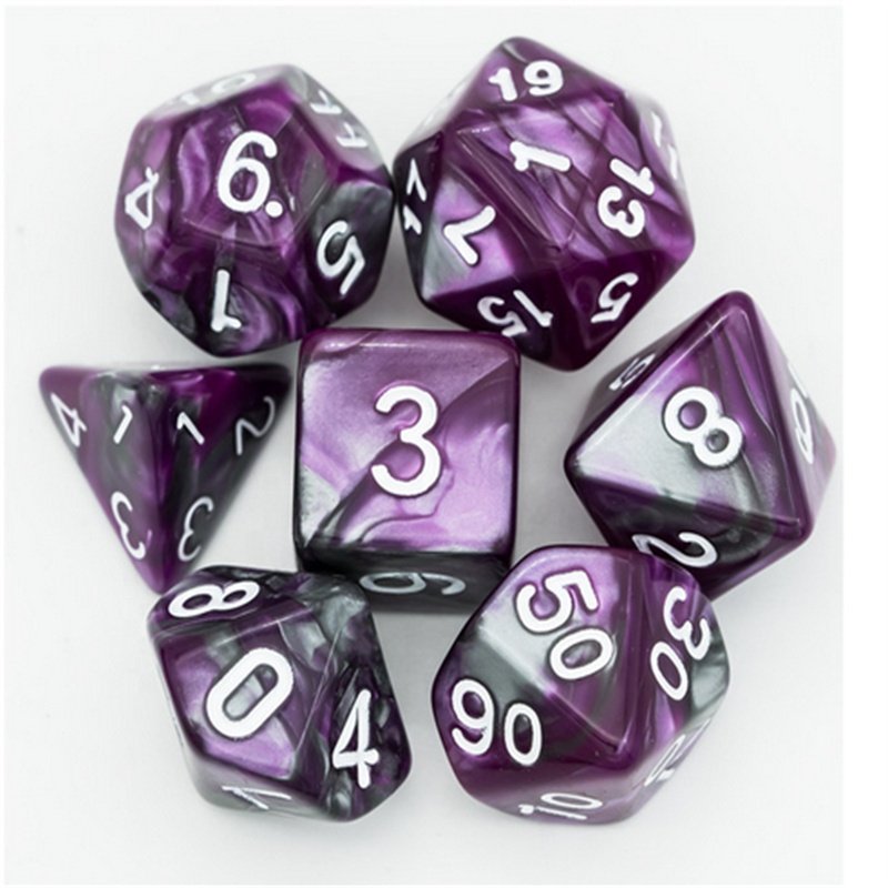 Udixi Custom Logo Color Mixed Plastic Polyhedral Acrylic Dice for RPG Board or Card Games Dungeons and Dragons Dice Set