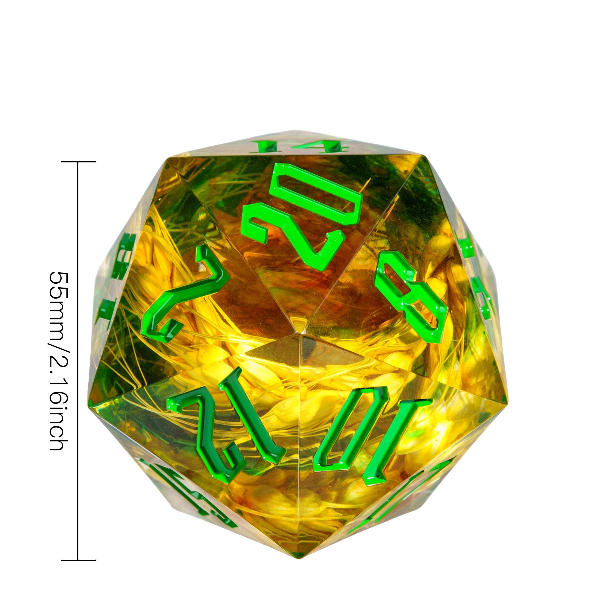 Udixi Polyhedral Custom Logo RPG dungeons and dragons resin sharp edge Handmade Ear of Wheat 55mm D20
