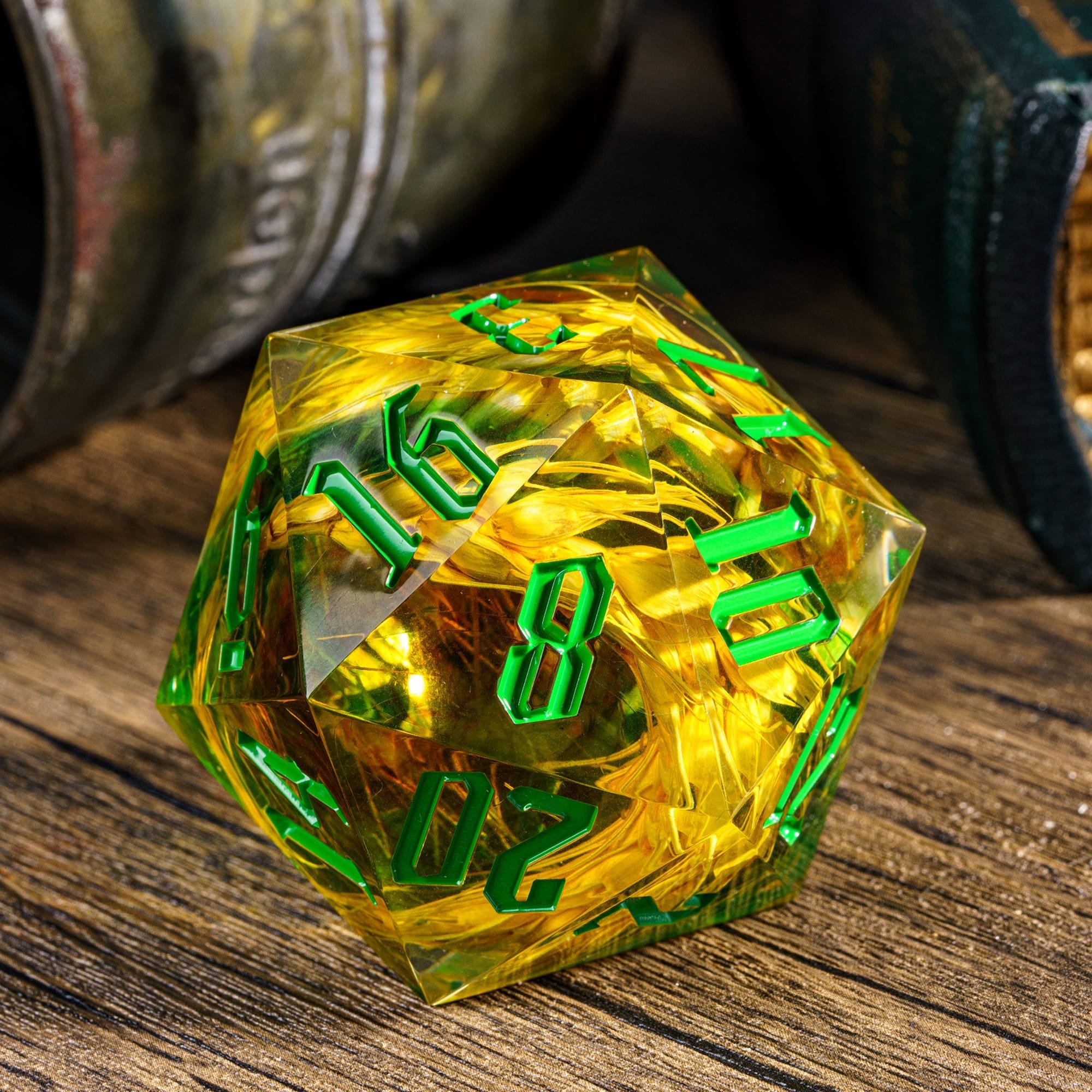 Udixi Polyhedral Custom Logo RPG dungeons and dragons resin sharp edge Handmade Ear of Wheat 55mm D20