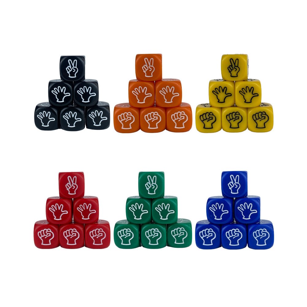 Acrylic 20mm Rock Paper Scissors Dice Set Mora Solid Color Dice Table Games