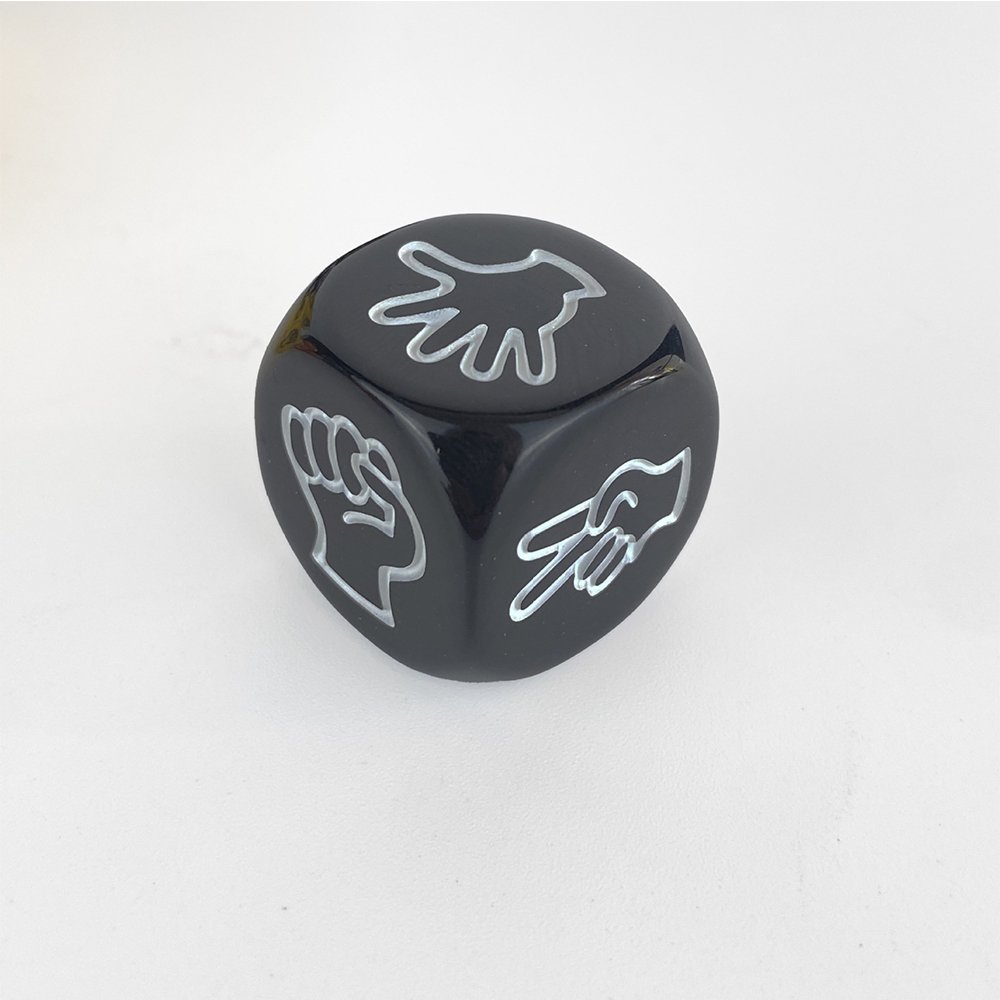 Acrylic 20mm Rock Paper Scissors Dice Set Mora Solid Color Dice Table Games