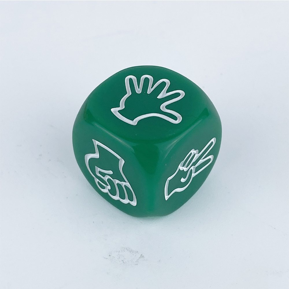 Acrylic 20mm Rock Paper Scissors Dice Set Mora Solid Color Dice Table Games