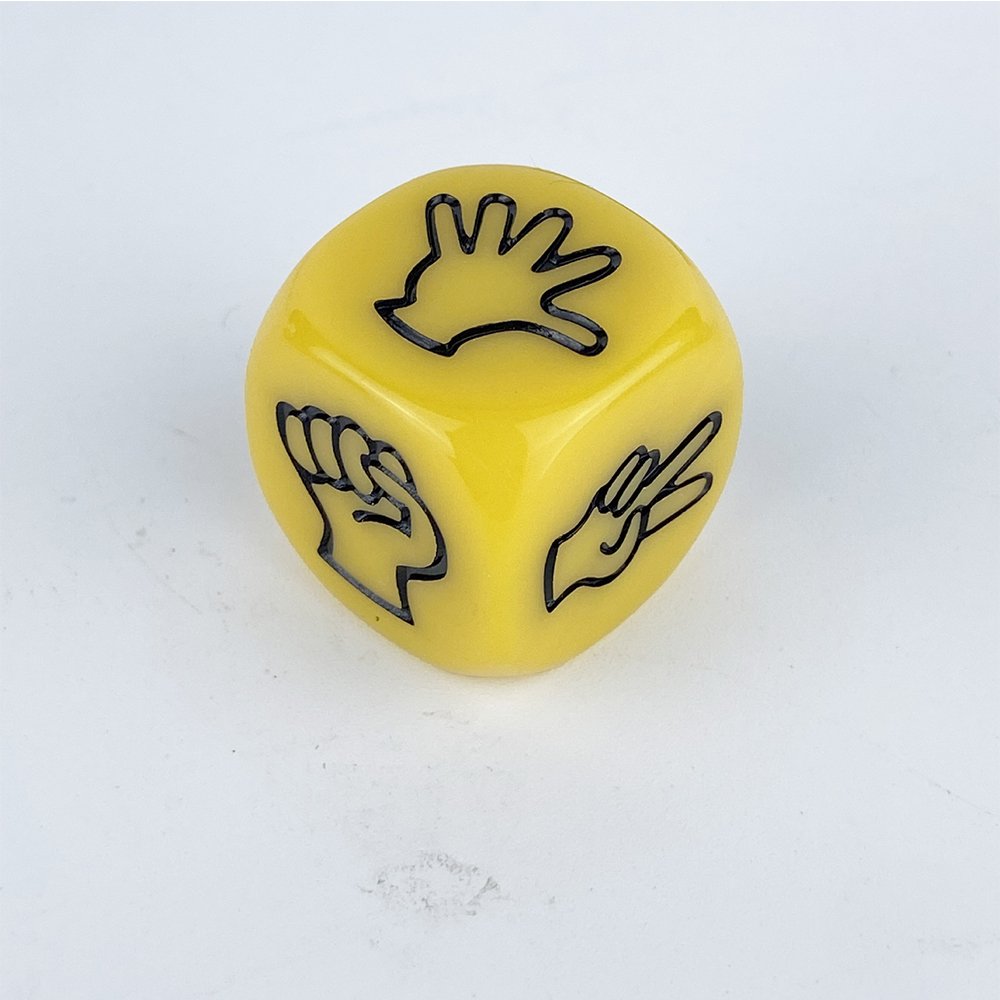 Acrylic 20mm Rock Paper Scissors Dice Set Mora Solid Color Dice Table Games