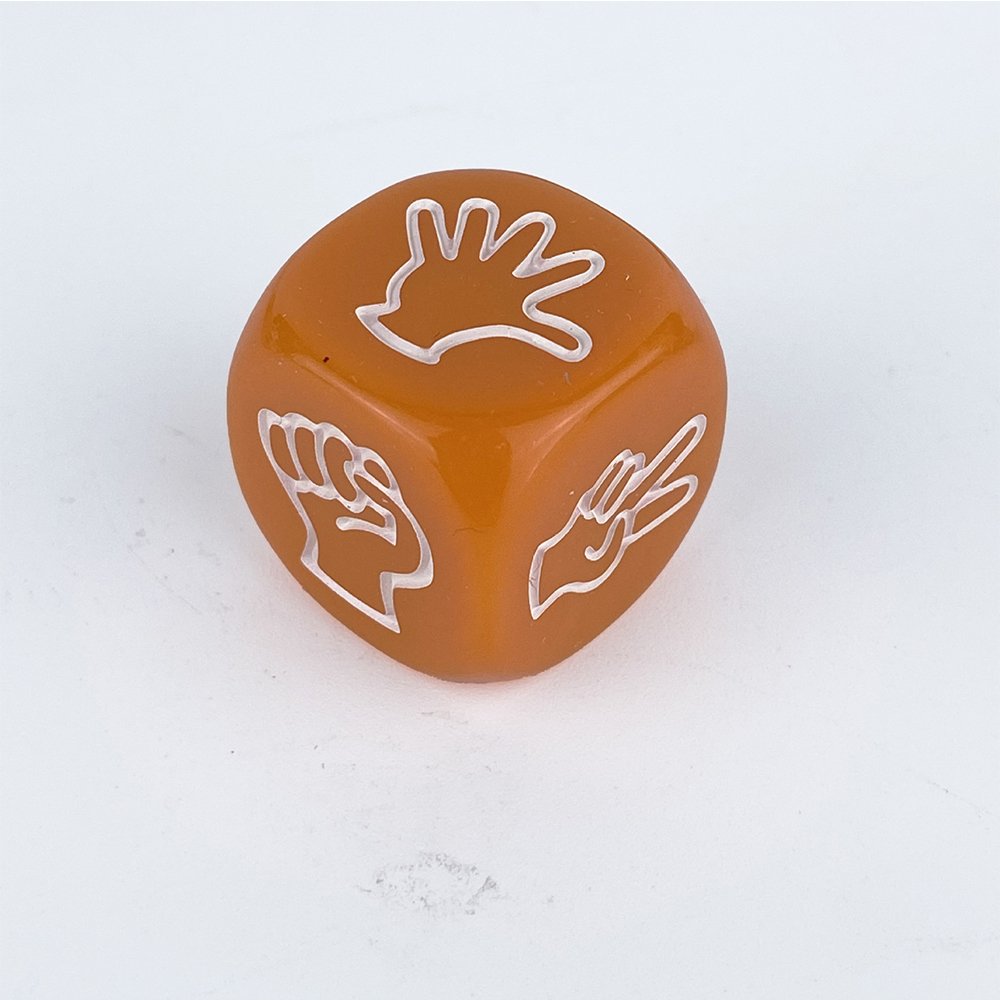 Acrylic 20mm Rock Paper Scissors Dice Set Mora Solid Color Dice Table Games