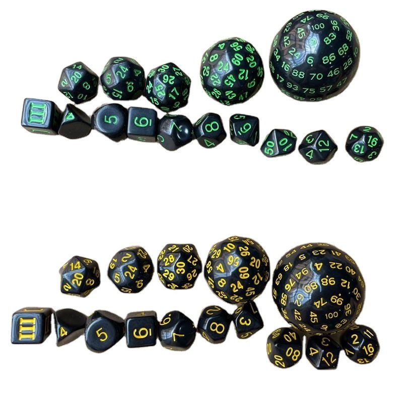 15 Piece Of 3 To 100 Sides New Dice Set Gift Collection Dice Udixi Dnd D3-D100 Sides Dice Set