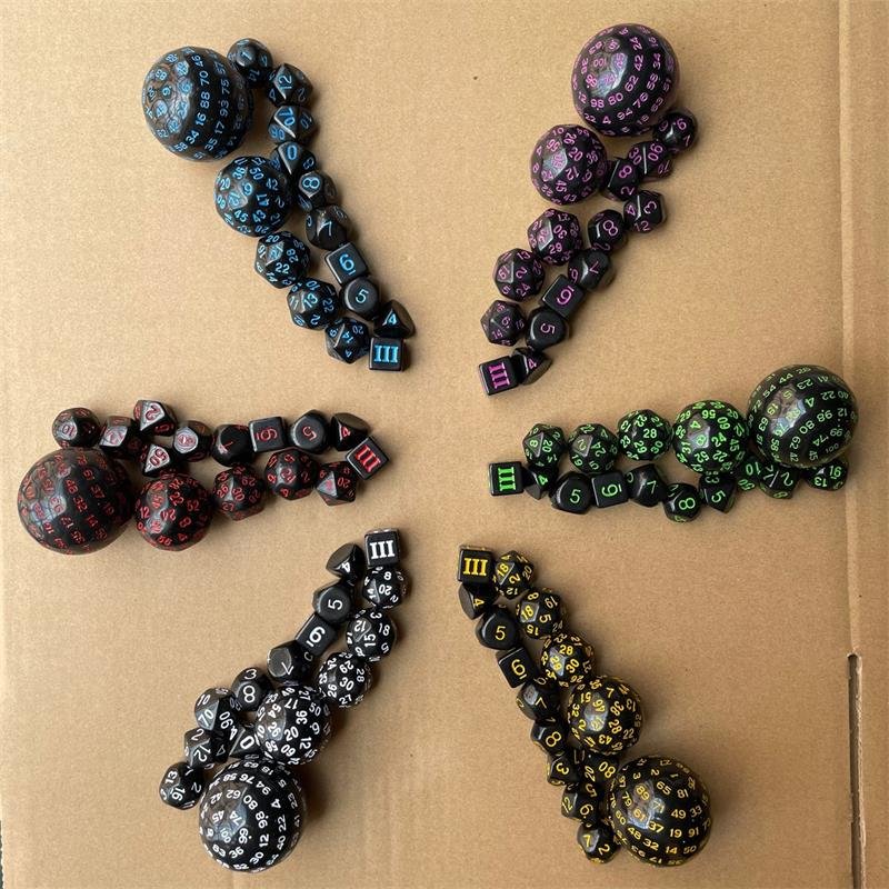 15 Piece Of 3 To 100 Sides New Dice Set Gift Collection Dice Udixi Dnd D3-D100 Sides Dice Set