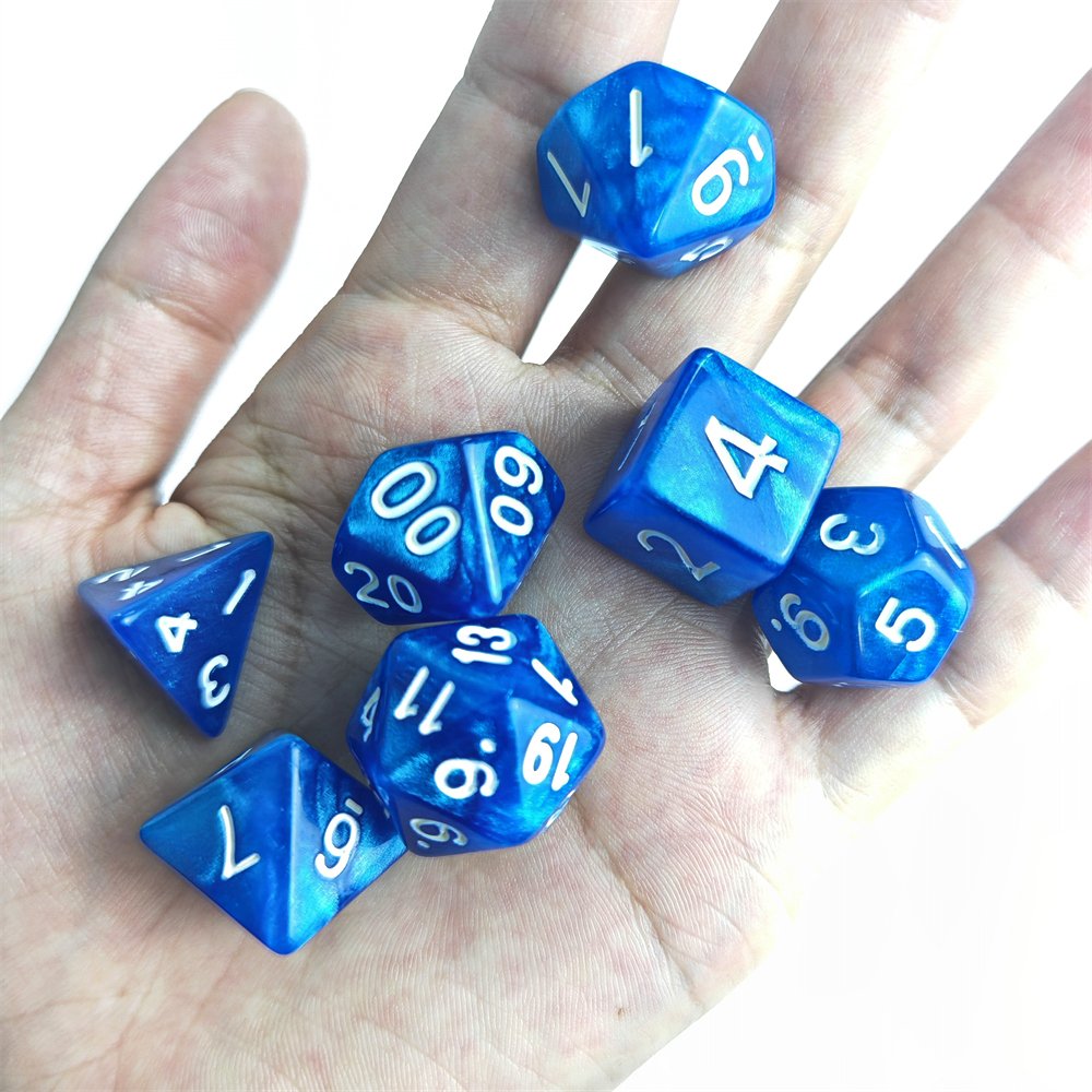 In Stock Polyhedral 16mm Acrylic Dice for Dungeons and Dragons RPG Board Game 7pcs 4-20 Sides DND Dice Set