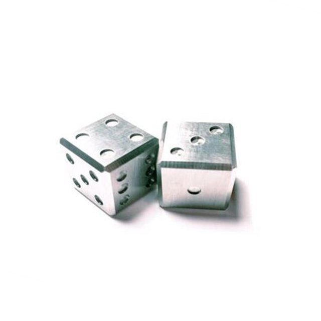 Titanium CNC precision machined 6 side casino game metal dice