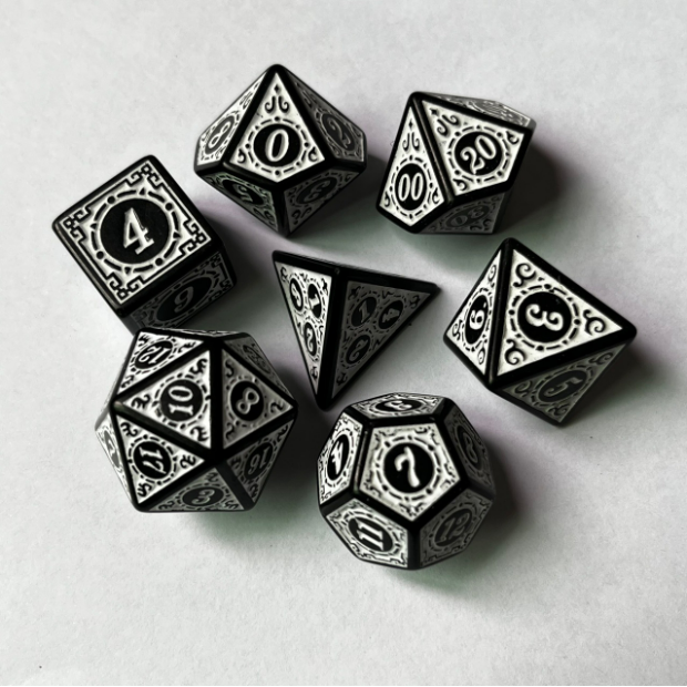 Hot Selling Retro Colors Acrylic RPG Bulk DicE 7 pcs Per Set Dice Gaming Polyhedral DND Plastic 12 Sides Dice Sets
