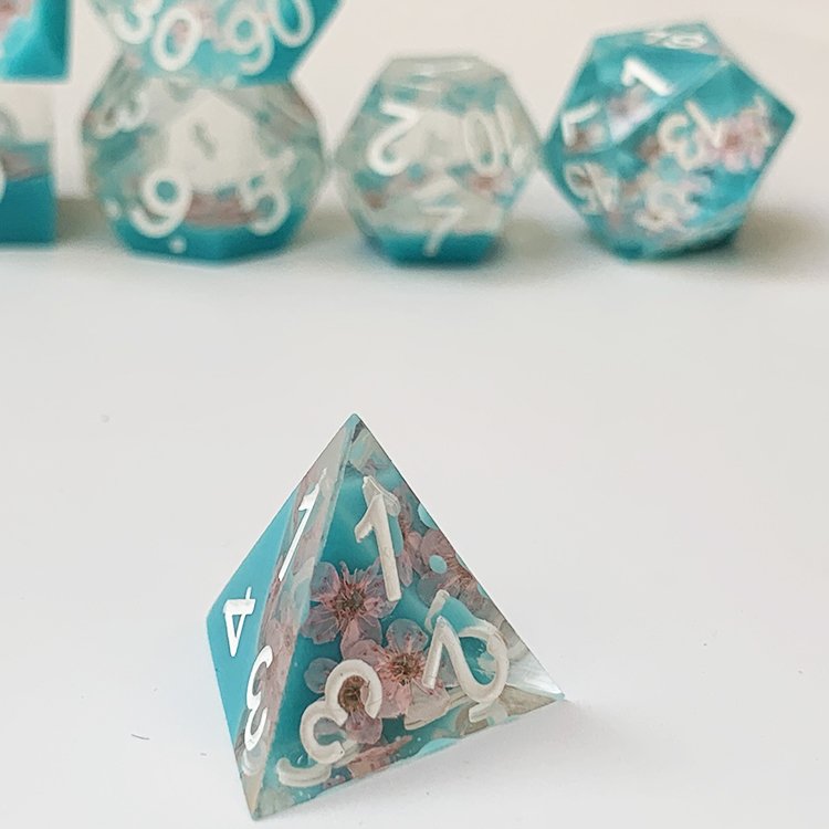 Death Peeping Eyes 7pcs Death Peeper Eye Dice Set Liquid Core Heart Sharp Edge Dice Handmade Dice Set For Tabletop Roleplaying G