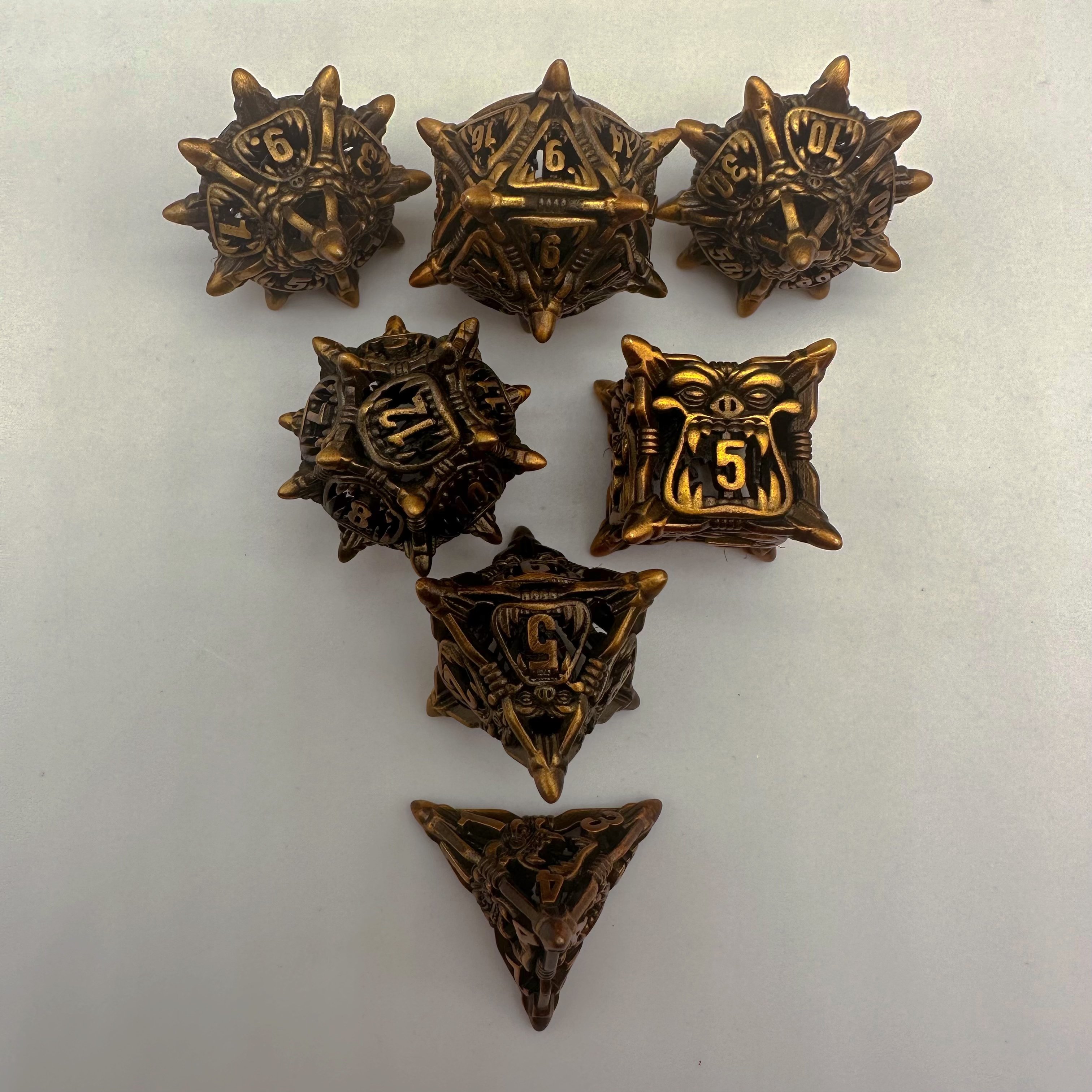Exclusive Customized Metal Dice Set RPG Dragon and Dungeon Games Polyhedral Custom Colors DND Dice