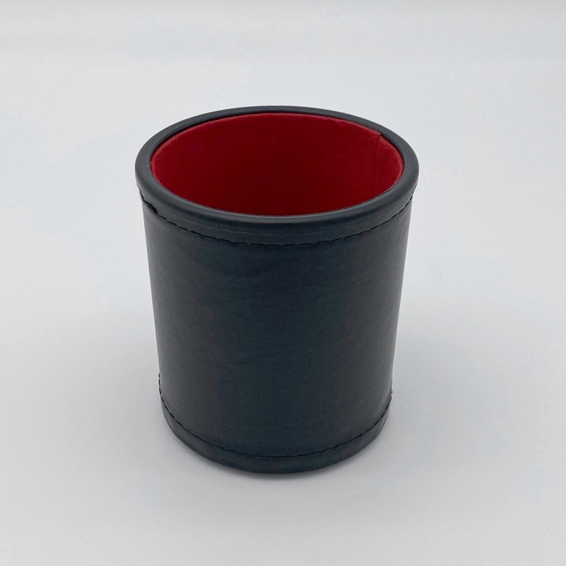 Bar Leather Dice Cup Pure Black Plush Quiet Dice Cup Set Logo Custom Leather Dice Cup Shaker Game