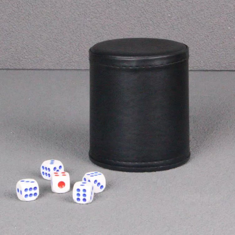 Bar Leather Dice Cup Pure Black Plush Quiet Dice Cup Set Logo Custom Leather Dice Cup Shaker Game