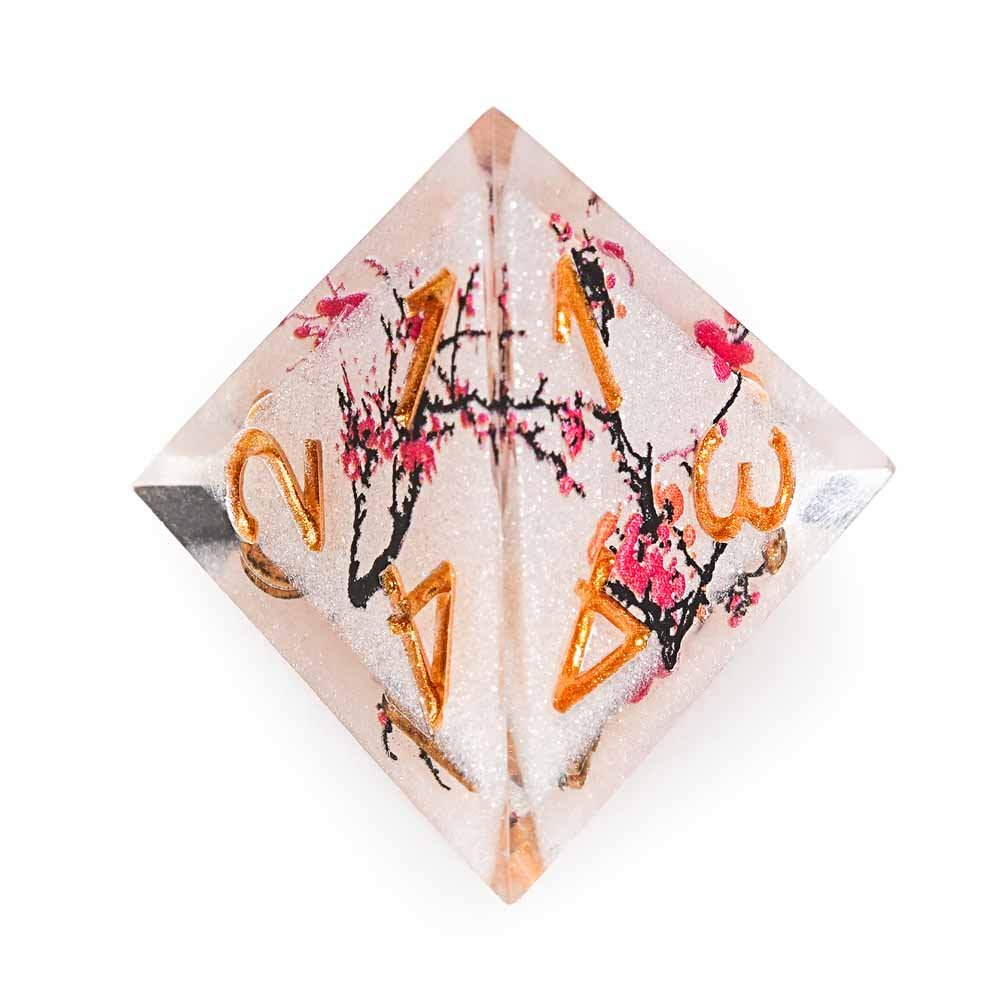 7Pcs White Plum Blossom Dice Resin Polyhedral Dice For DND Role Games Playing Collection Set