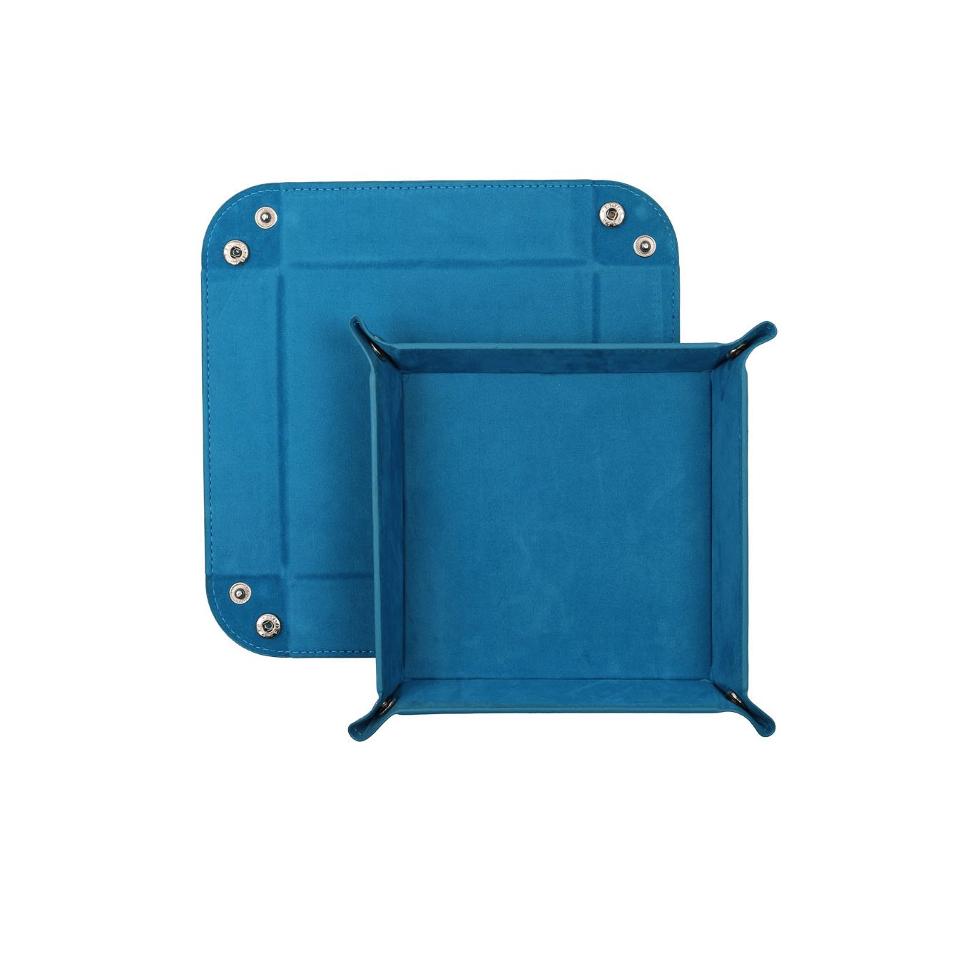 Four corners Rectangular PU leather folding dice rolling tray mat supplies organizer rolling dice