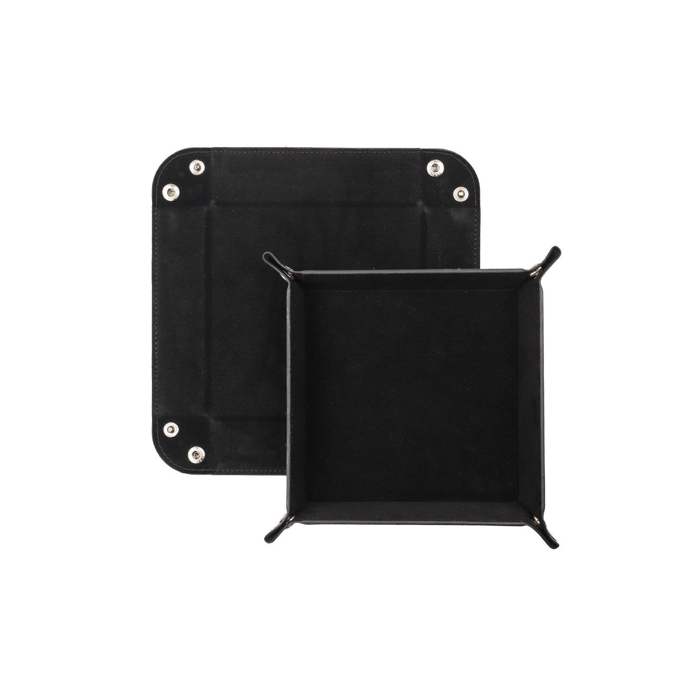Four corners Rectangular PU leather folding dice rolling tray mat supplies organizer rolling dice