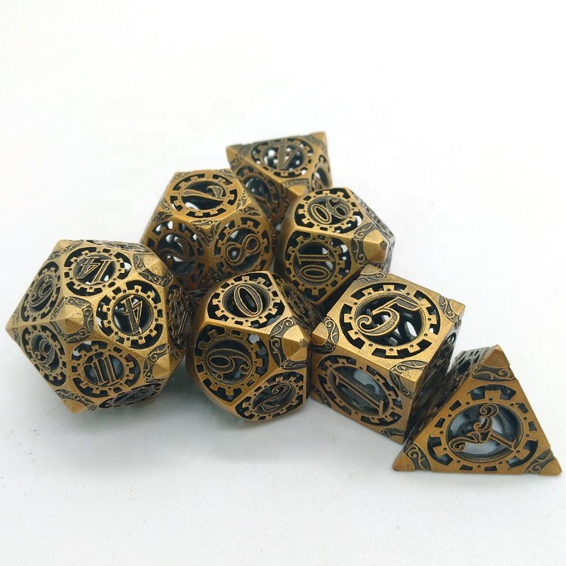 Dungeons And Dragons Game Custom Mechanical Pattern Hollow Dice Set