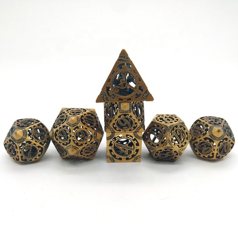 Dungeons And Dragons Game Custom Mechanical Pattern Hollow Dice Set