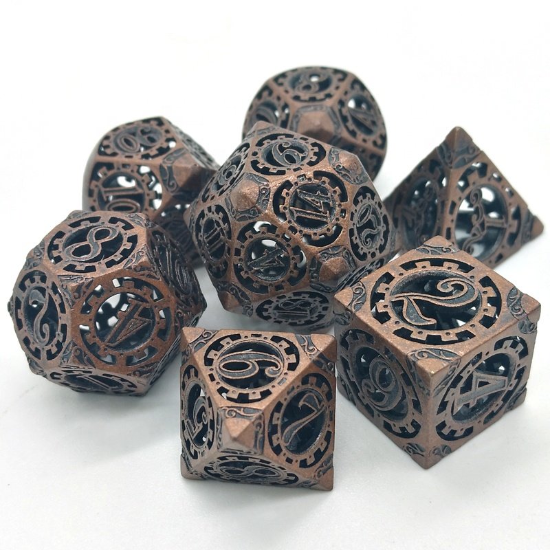 Dungeons And Dragons Game Custom Mechanical Pattern Hollow Dice Set