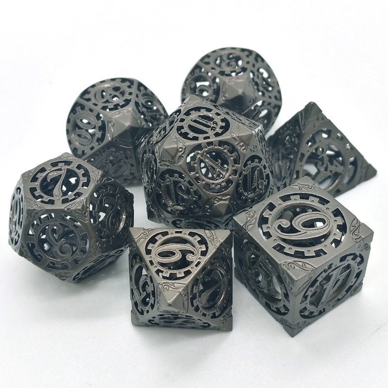 Dungeons And Dragons Game Custom Mechanical Pattern Hollow Dice Set
