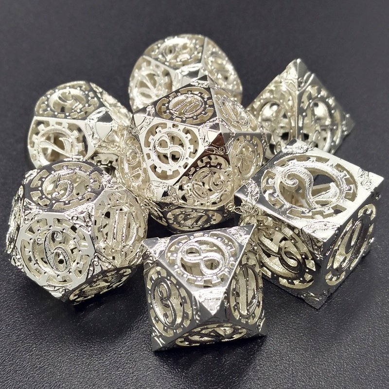 Dungeons And Dragons Game Custom Mechanical Pattern Hollow Dice Set