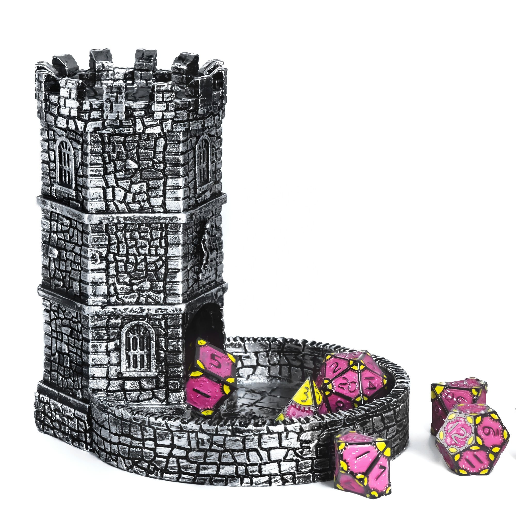 Udixi Dice Tower Dungeons and Dragons d&d RPG Resin Dice Tower Retro wall dnd dice rolling tower