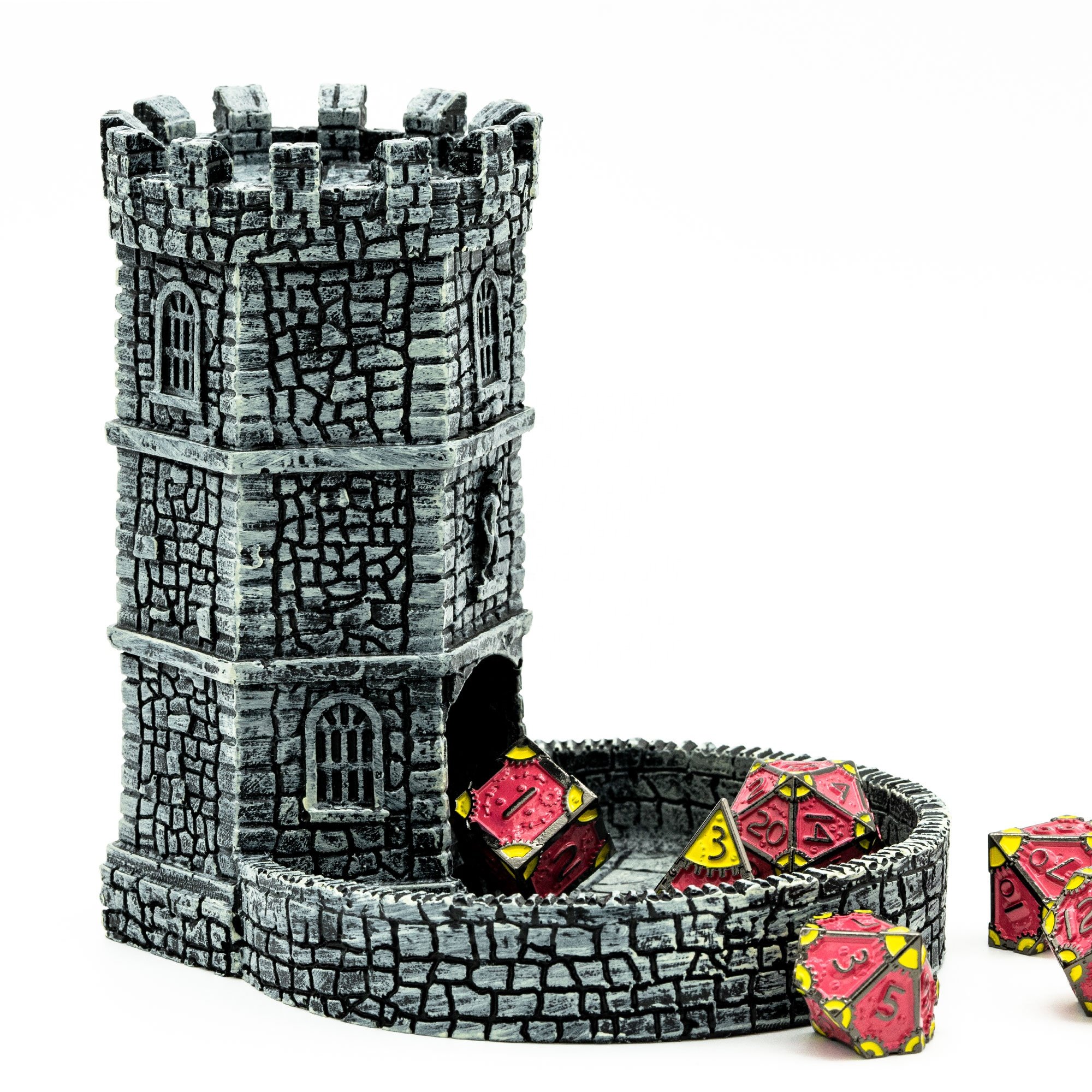 Udixi Dice Tower Dungeons and Dragons d&d RPG Resin Dice Tower Retro wall dnd dice rolling tower