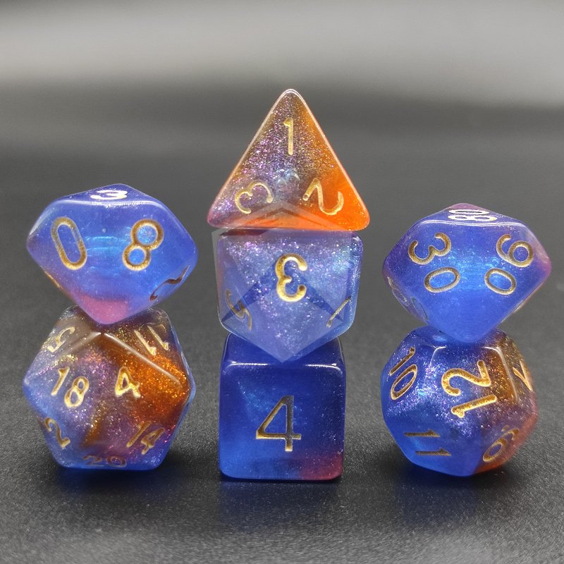 Customized Acrylic Dnd Rpg Colorful Dice Set Polyhedral Dungeons And Dragons Dice