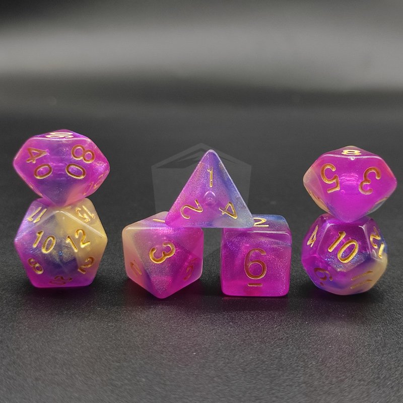 Customized Acrylic Dnd Rpg Colorful Dice Set Polyhedral Dungeons And Dragons Dice