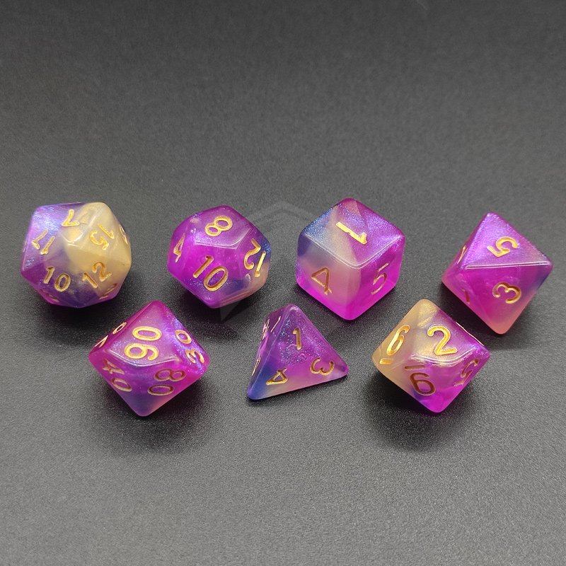 Customized Acrylic Dnd Rpg Colorful Dice Set Polyhedral Dungeons And Dragons Dice