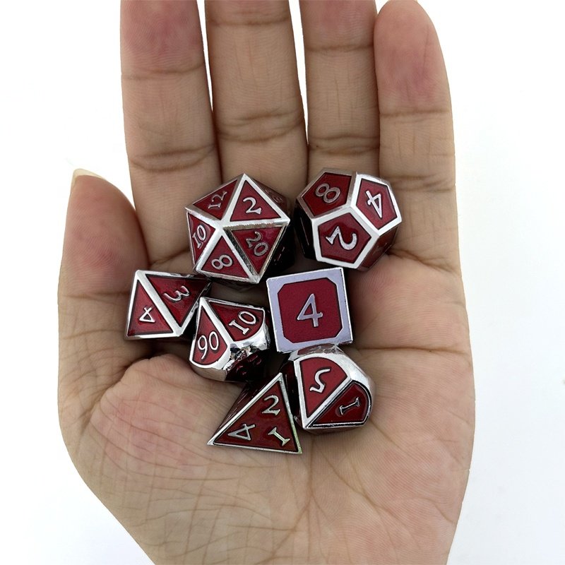 Hot Sale Custom Logo Polyhedral Metal Dice Set for RPG DND Dungeon Dragon for Role-Playing Games