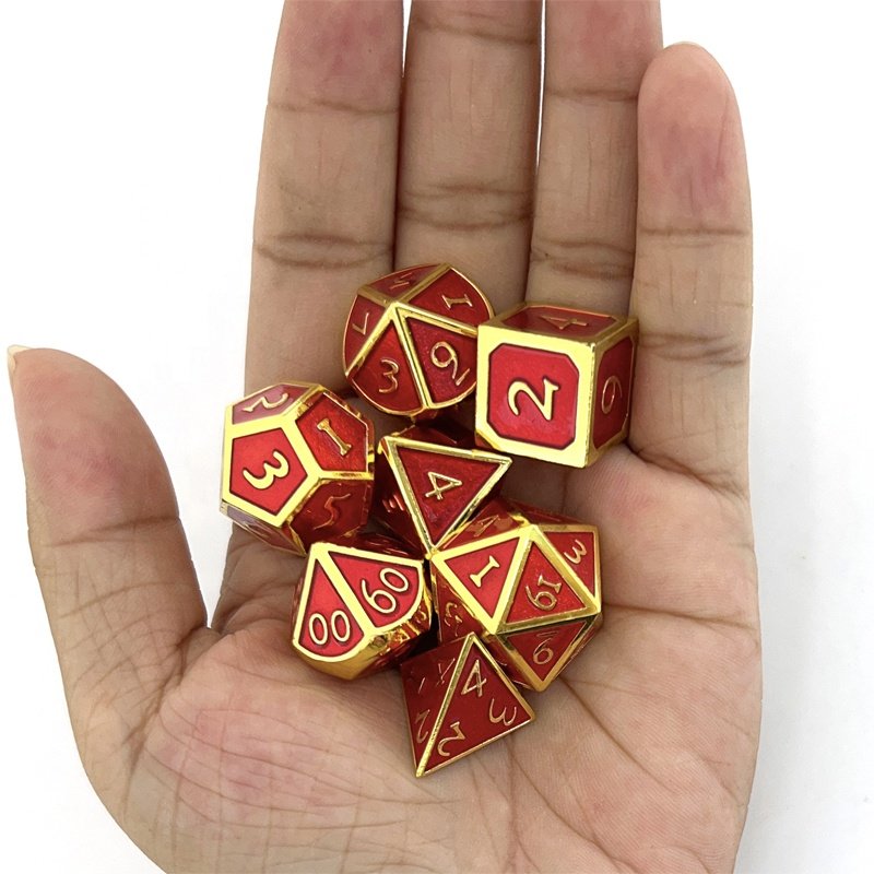 Hot Sale Custom Logo Polyhedral Metal Dice Set for RPG DND Dungeon Dragon for Role-Playing Games