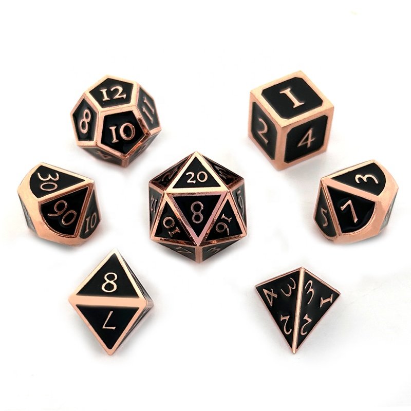 Hot Sale Custom Logo Polyhedral Metal Dice Set for RPG DND Dungeon Dragon for Role-Playing Games
