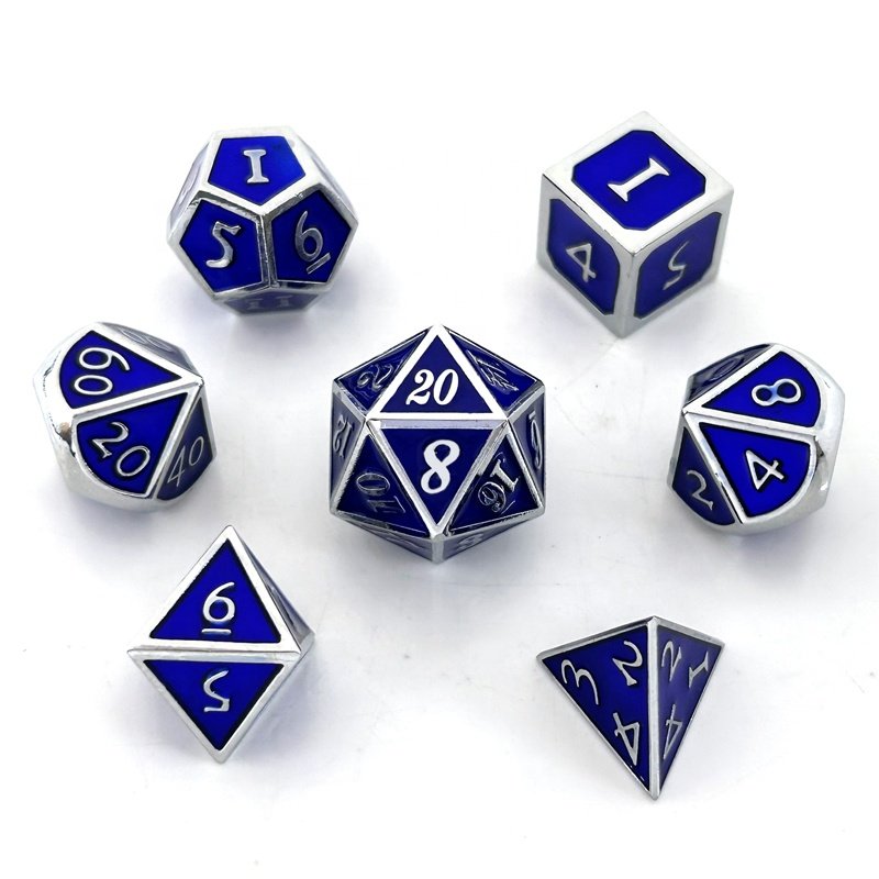 Hot Sale Custom Logo Polyhedral Metal Dice Set for RPG DND Dungeon Dragon for Role-Playing Games