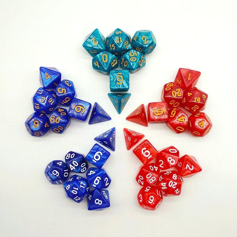 Dice Dnd Marble Acrylic Plastic Blue Dungeon and dragon polyhedral dice set acrylic dice set for dnd rpg mtg