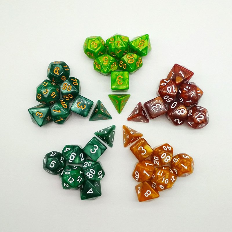 Dice Dnd Marble Acrylic Plastic Blue Dungeon and dragon polyhedral dice set acrylic dice set for dnd rpg mtg