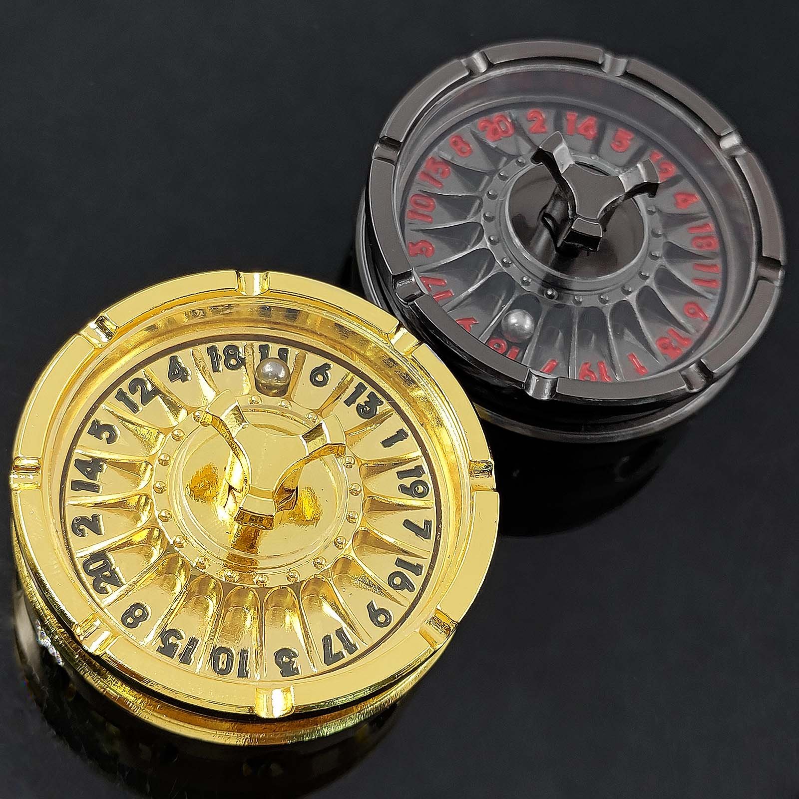 New Product Lucky Gold D20 Dice Rotatable Metal Compass Fidget Dice for Playing Games