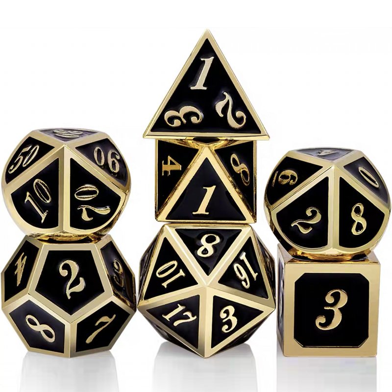 Custom D20 Metal Polyhedral Dice Set Custom Logo for DND Dungeons Dragons Game Manufactured by Professional Dice Manufacturers
