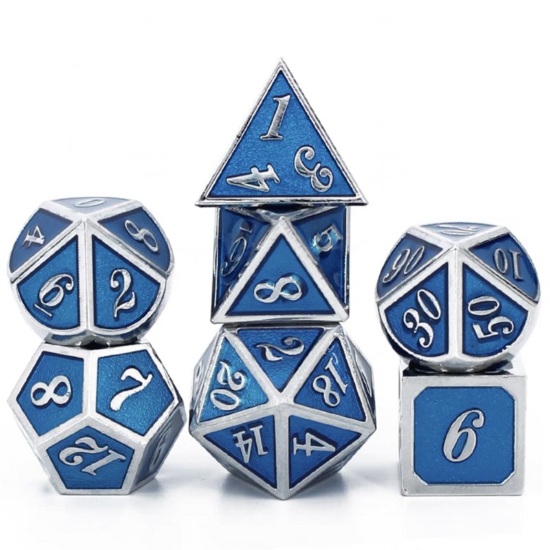 Custom D20 Metal Polyhedral Dice Set Custom Logo for DND Dungeons Dragons Game Manufactured by Professional Dice Manufacturers
