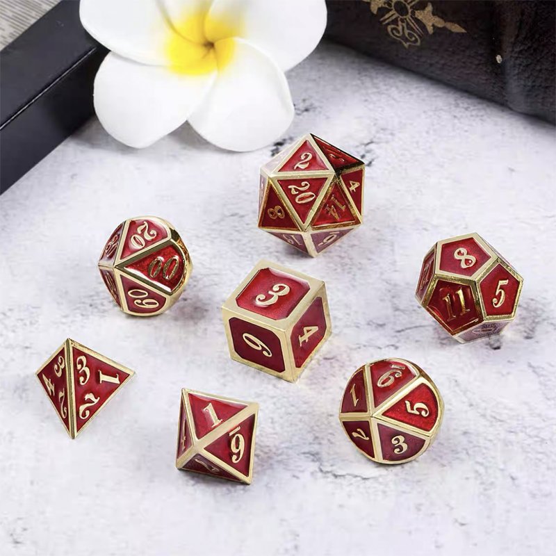 Custom D20 Metal Polyhedral Dice Set Custom Logo for DND Dungeons Dragons Game Manufactured by Professional Dice Manufacturers