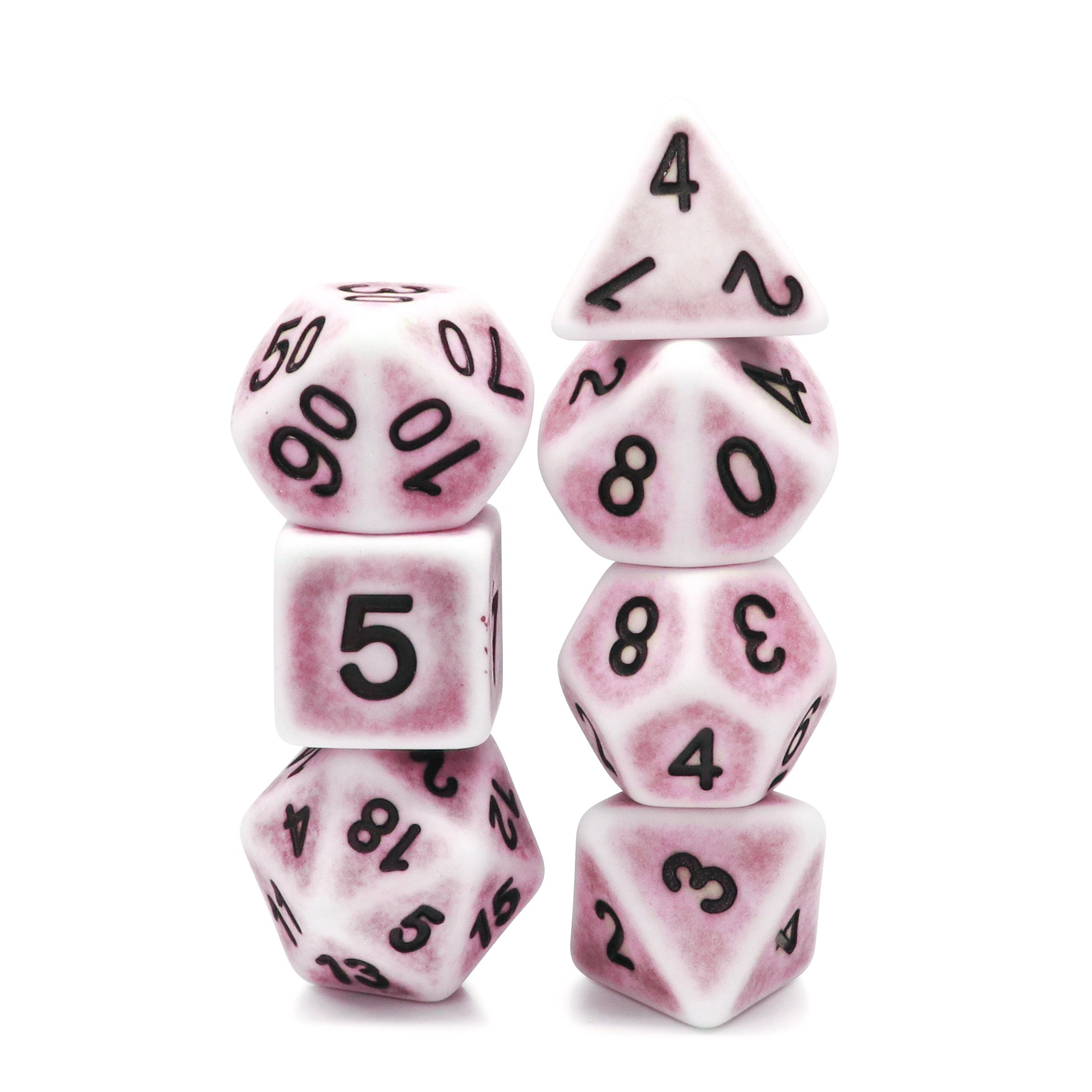 7 pcs standard size ancient bone dice set for pathfinder tabletop gaming and other board games
