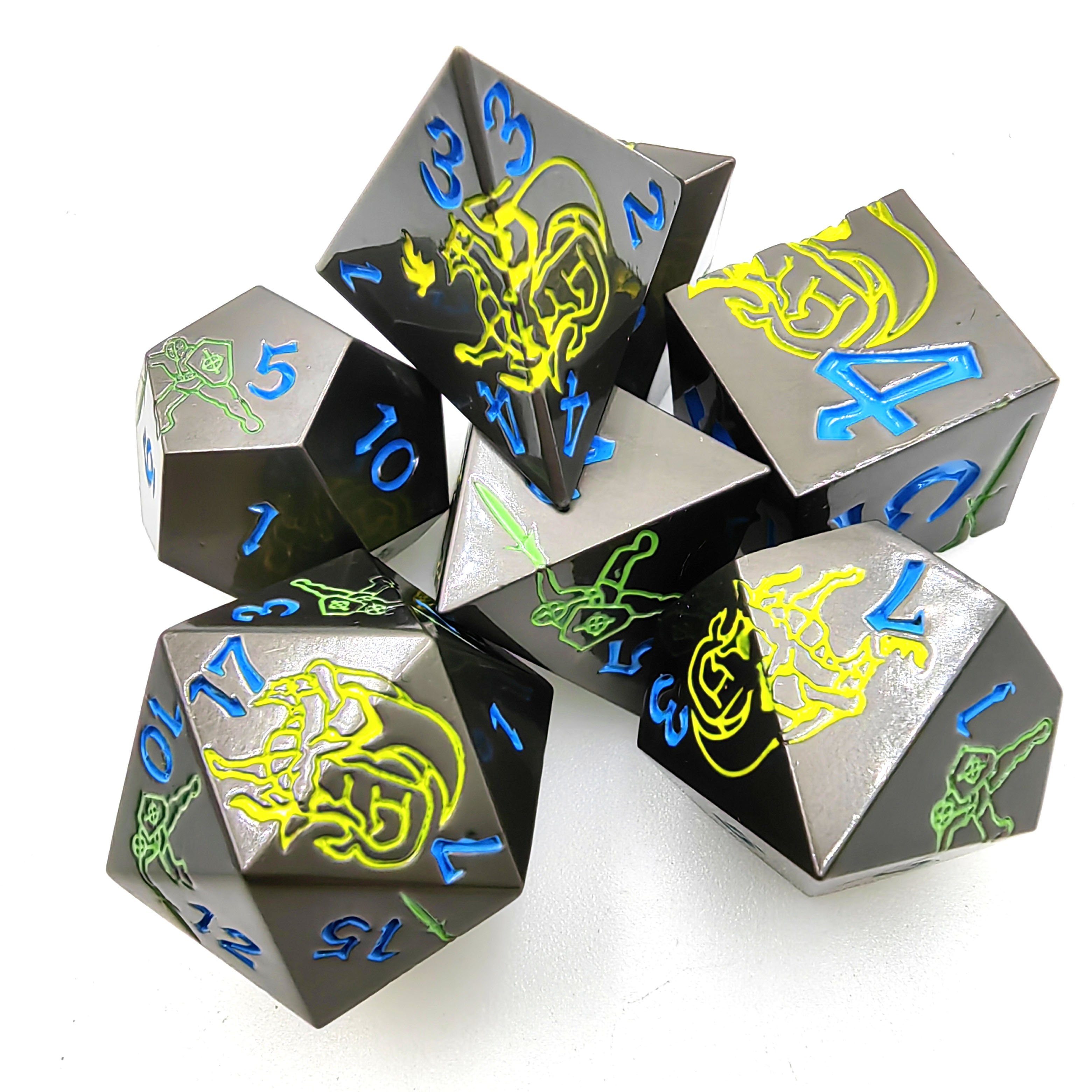 Dnd Dice Sets Dnd Dungeons and Dragons Dice Polyhedral Solid Metal Dice