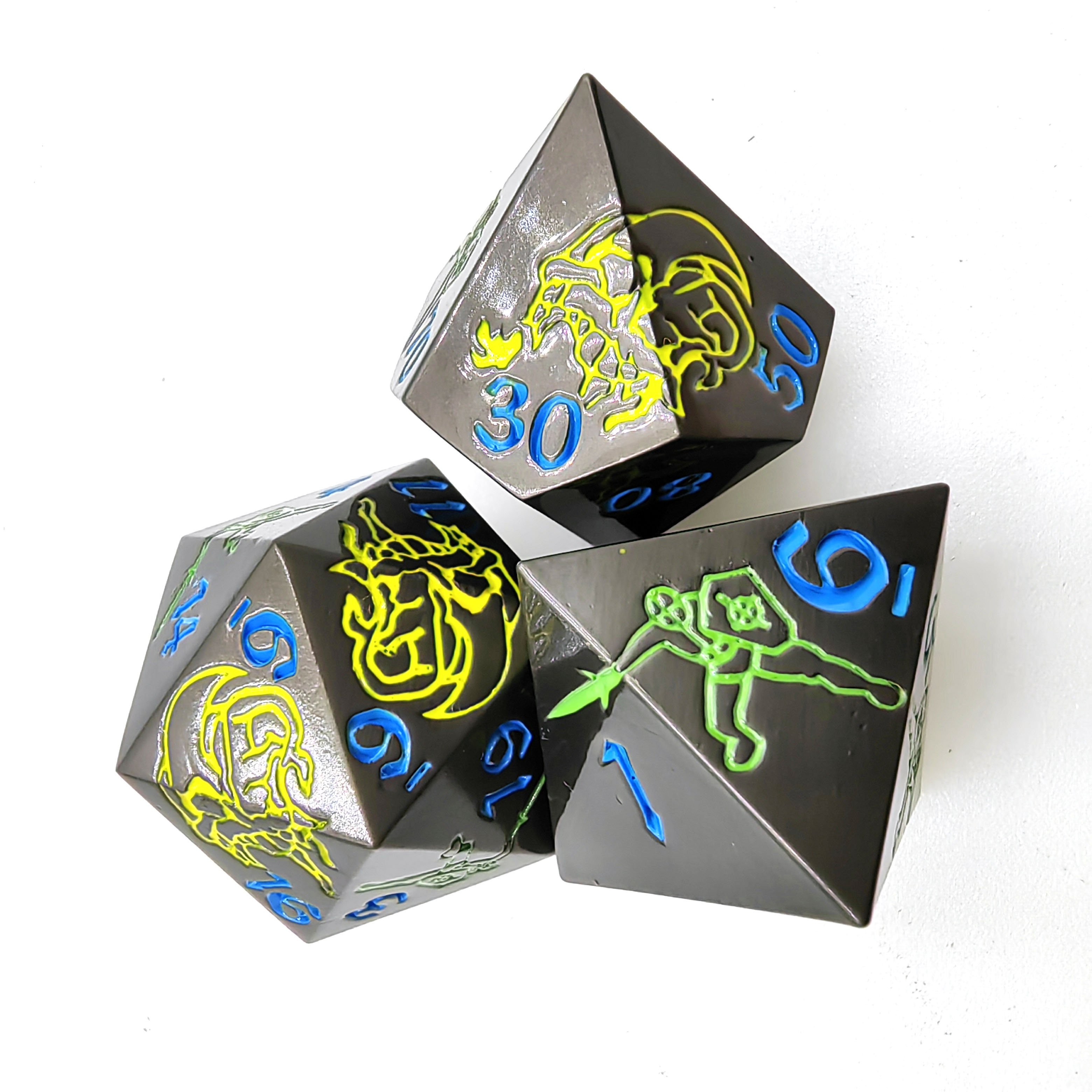 Dnd Dice Sets Dnd Dungeons and Dragons Dice Polyhedral Solid Metal Dice