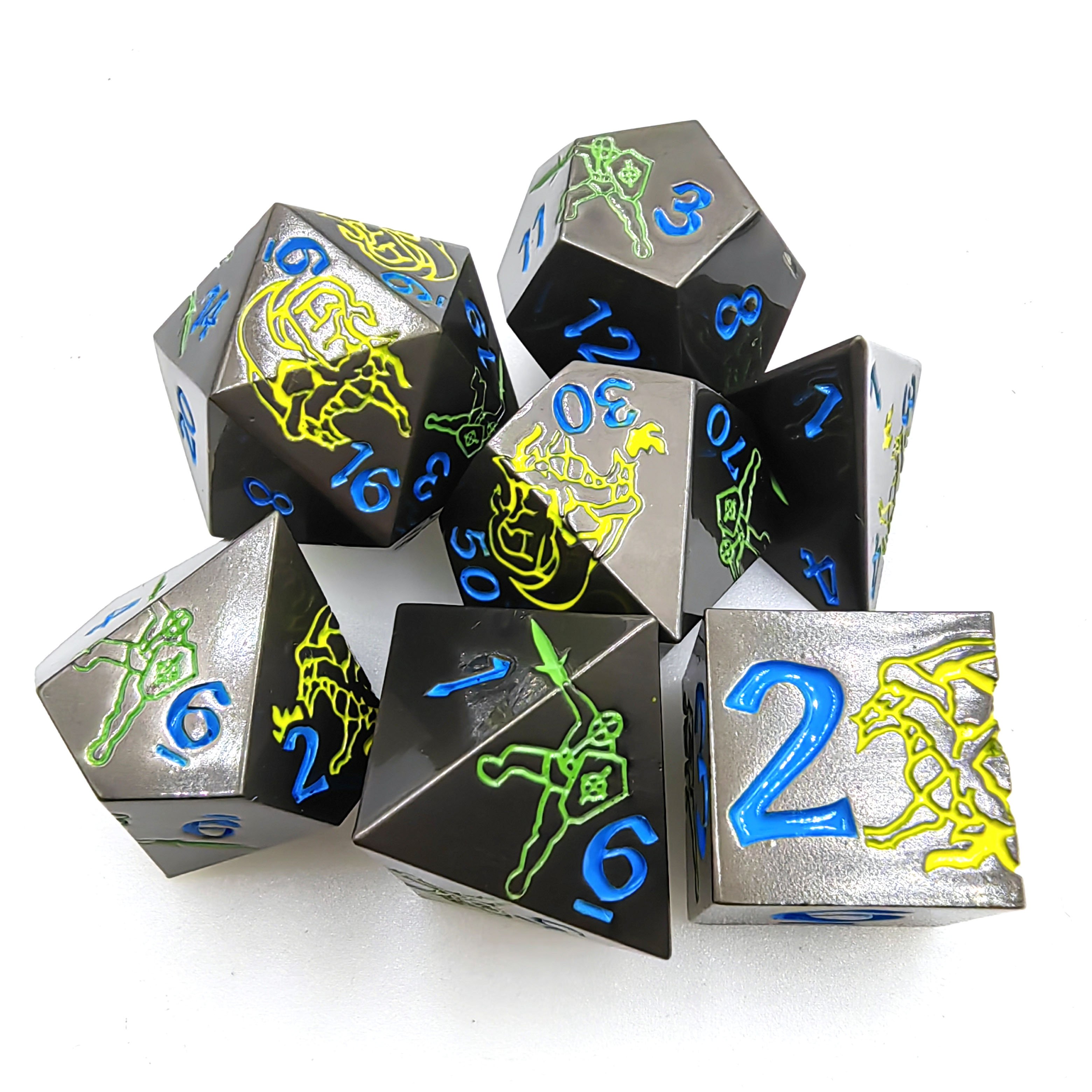 Dnd Dice Sets Dnd Dungeons and Dragons Dice Polyhedral Solid Metal Dice