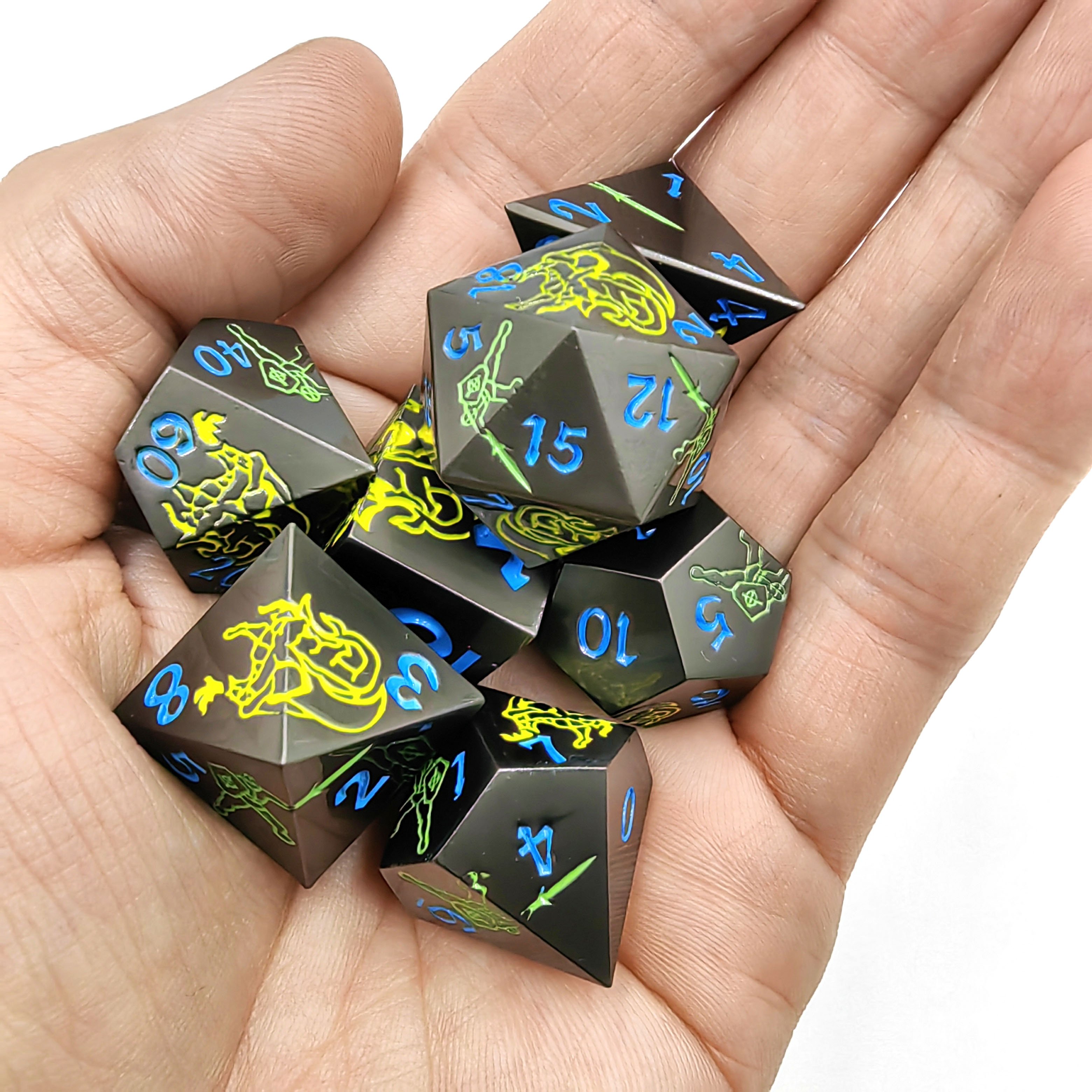 Dnd Dice Sets Dnd Dungeons and Dragons Dice Polyhedral Solid Metal Dice