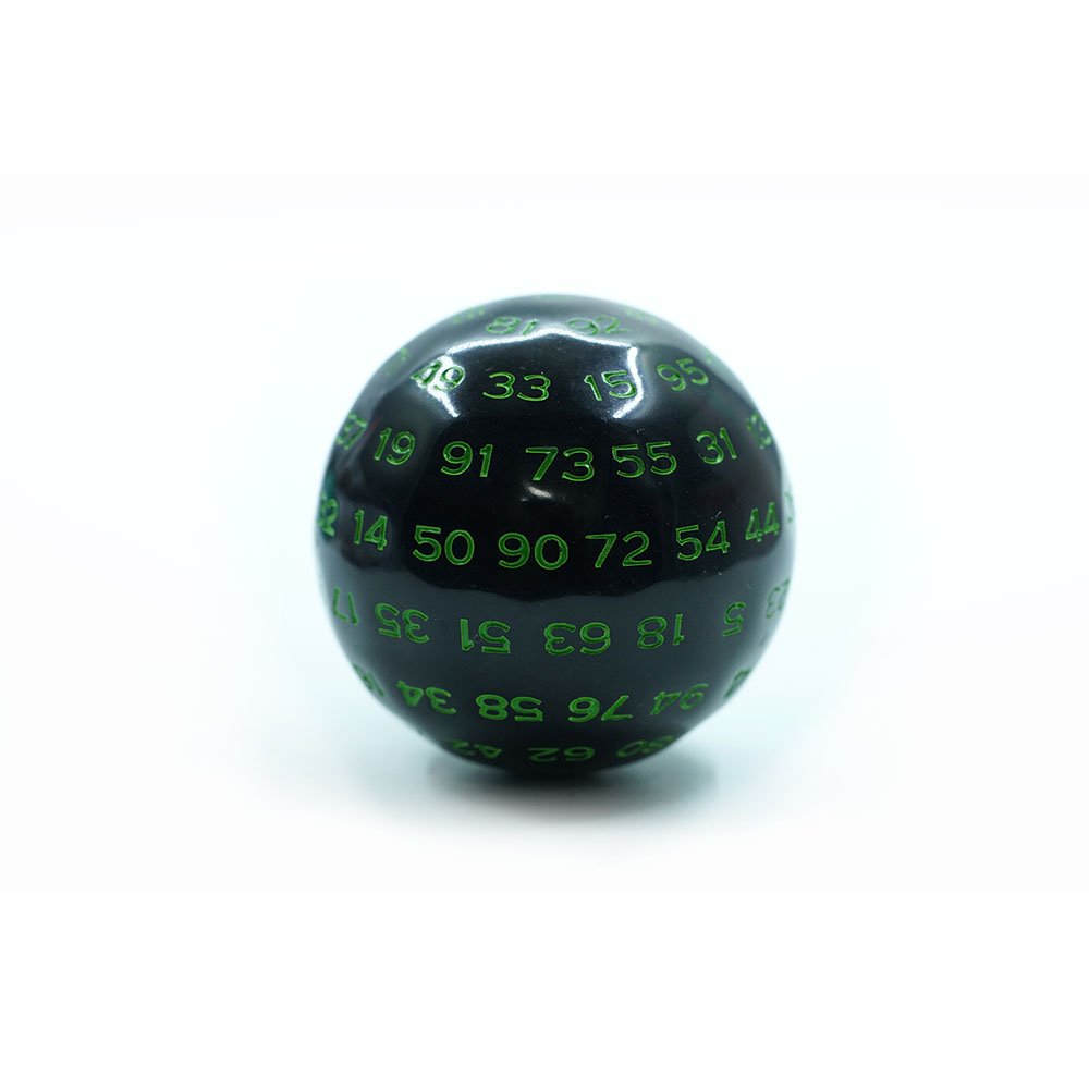 100-Sided Digital Polyhedral Dice Round resin Black Dice D100 Teaching Board Game Props Dice