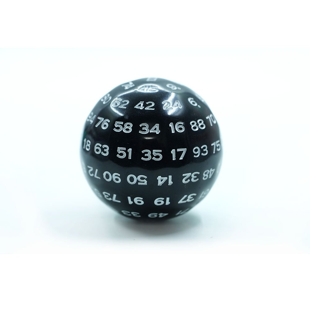 100-Sided Digital Polyhedral Dice Round resin Black Dice D100 Teaching Board Game Props Dice