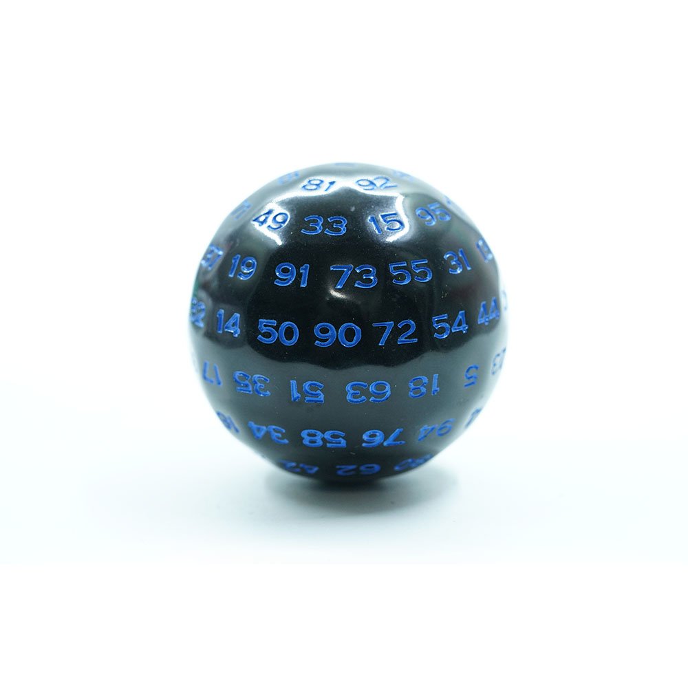 100-Sided Digital Polyhedral Dice Round resin Black Dice D100 Teaching Board Game Props Dice
