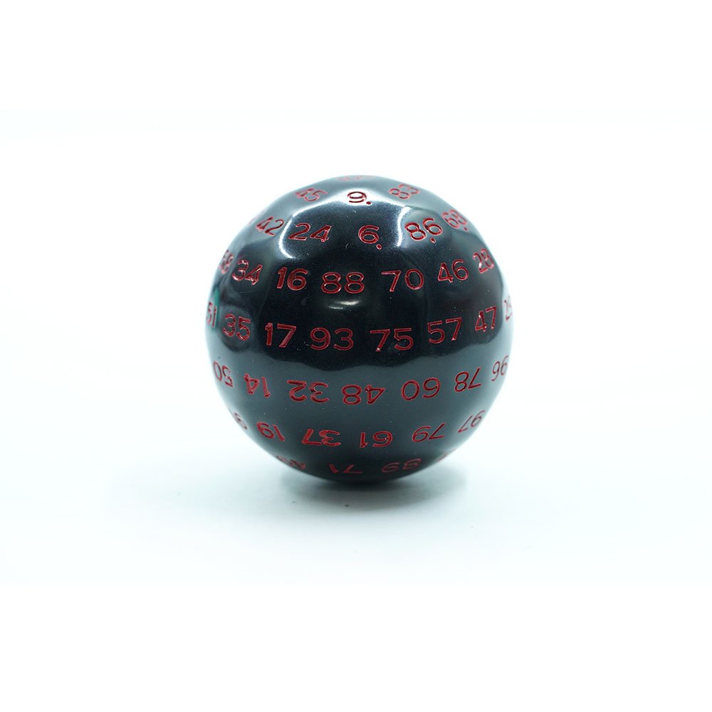 100-Sided Digital Polyhedral Dice Round resin Black Dice D100 Teaching Board Game Props Dice